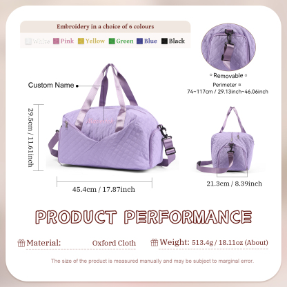 Personalisierter 1 Name Oxford-Stoff Reisetasche/Gymtasche in 3 Farben