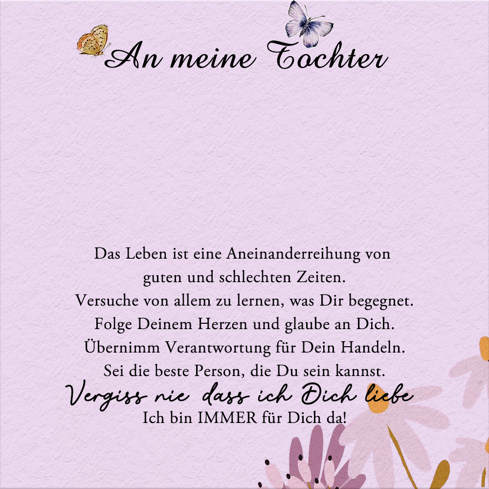 925 Sterling Silber Halskette - An meine Tochter - Geschenk mit Nachrichtenkarte