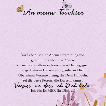 925 Sterling Silber Halskette - An meine Tochter - Geschenk mit Nachrichtenkarte 