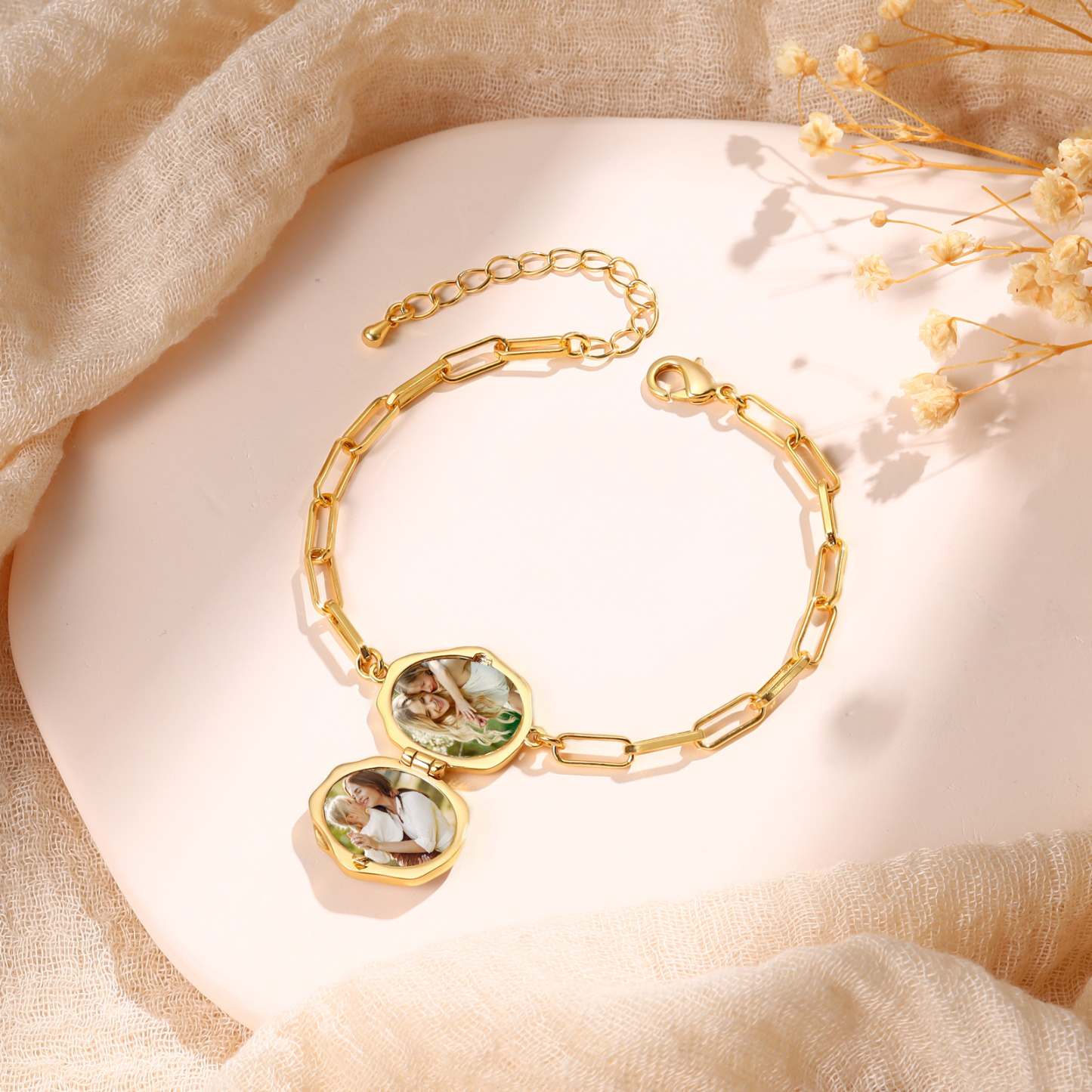 Personalisierbares Schutzengel Foto-Medaillon Armband, Geschenk für Mama