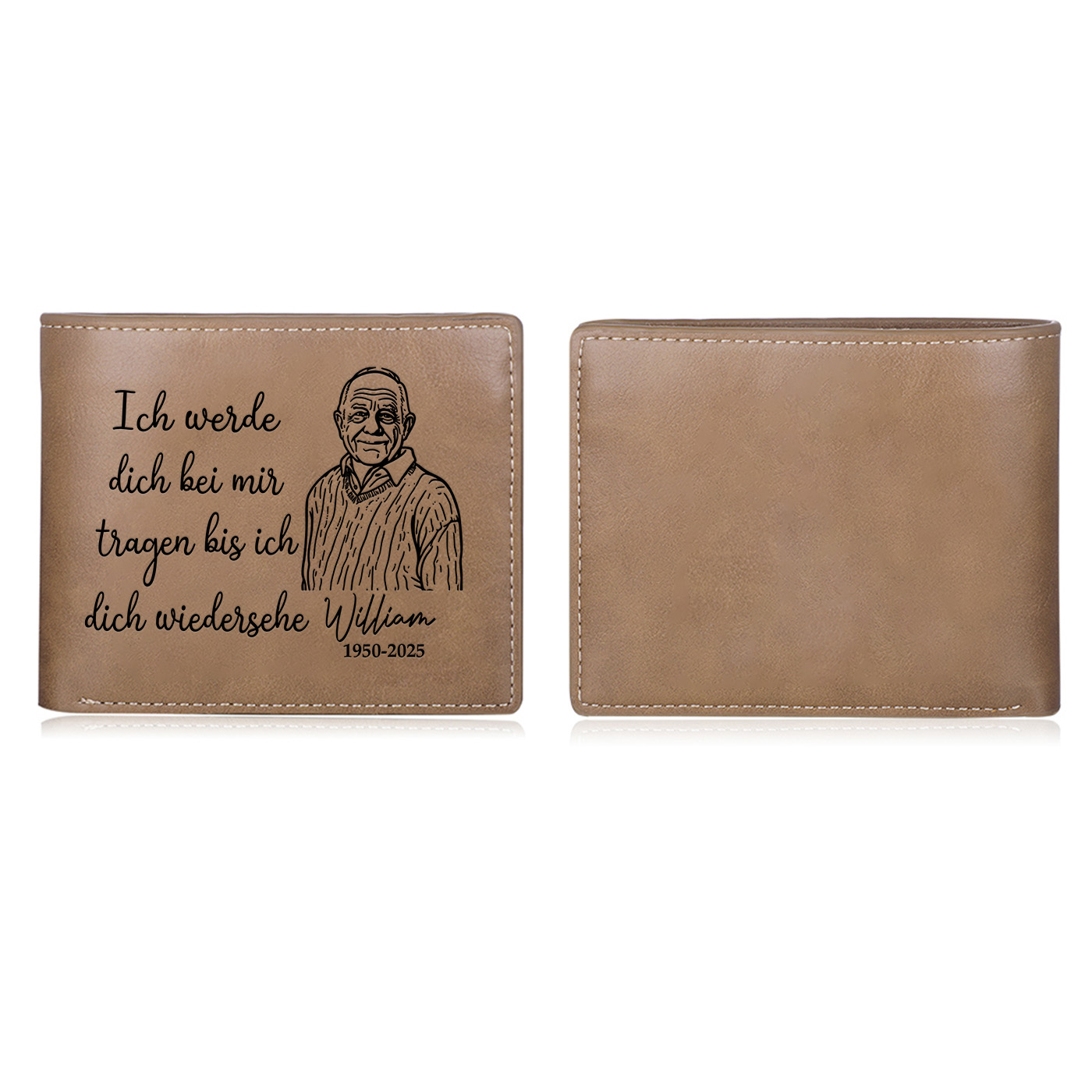 Personalisierte Gedenk-Geldbörse aus PU-Leder