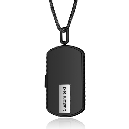 Personalisierte Dog Tag Medaillonkette mit Gravur und 2 Fotos – besonderes Geschenk für Männer