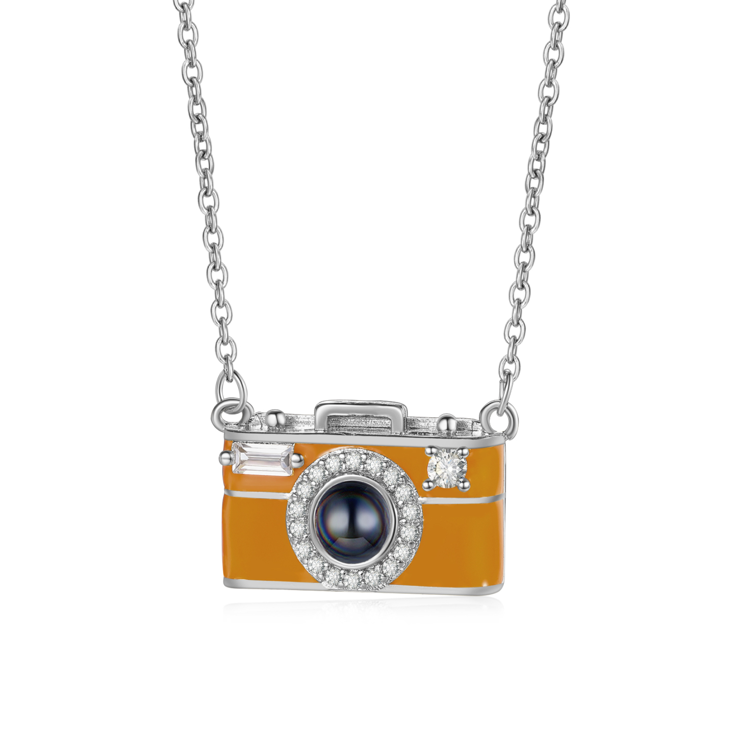 Personalisierte Fotoprojektion Kamera-Halskette für sie