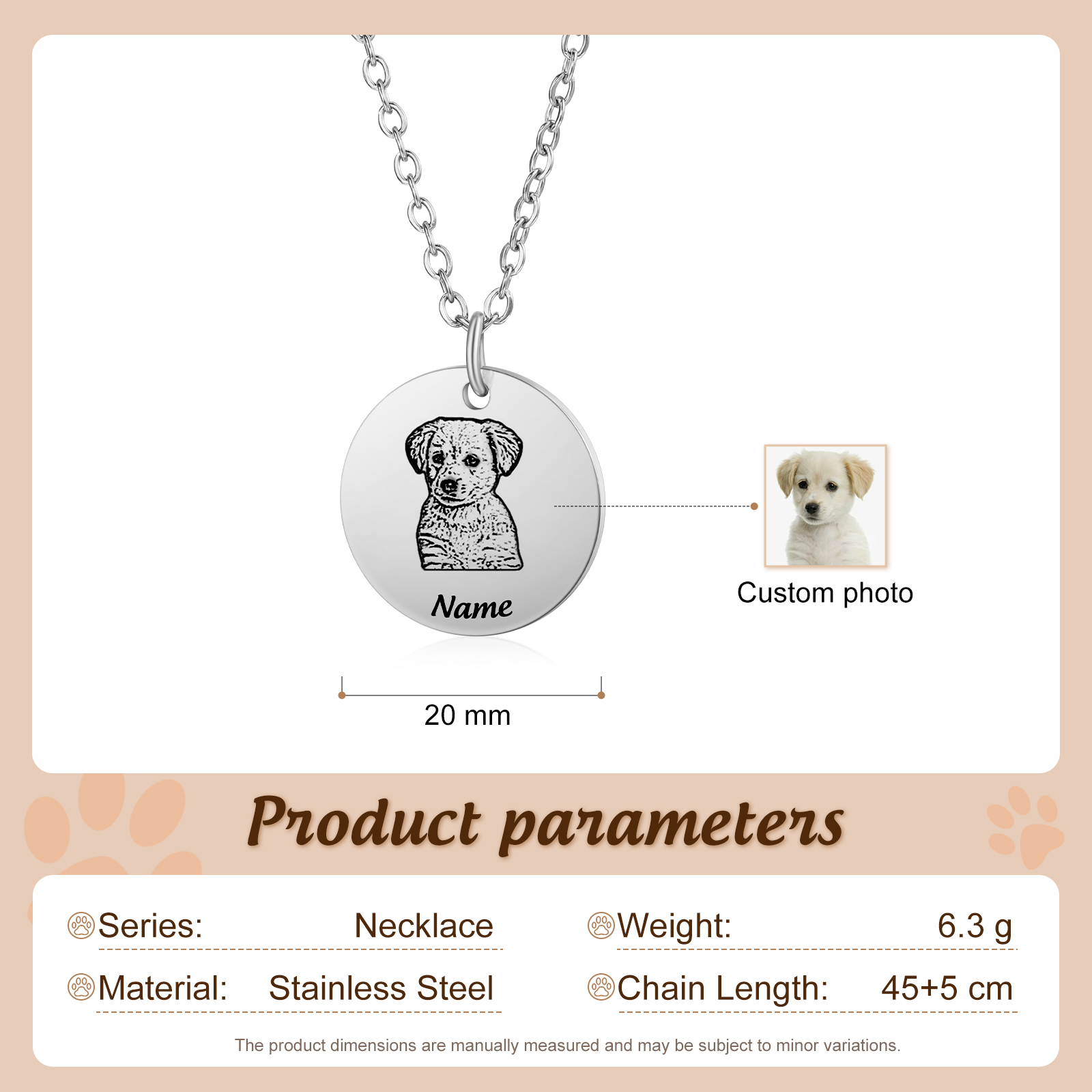 Personalisiertes Foto & Name Haustier Halsektte Haustier Andenken Geschenk