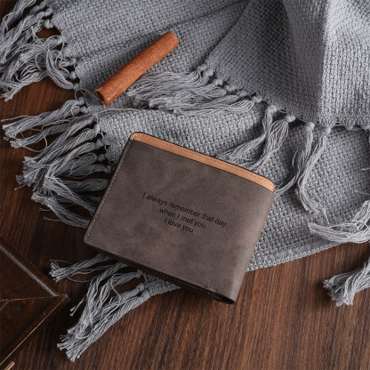 Herren Personalisierter Text & Foto Leder Papa und Kinder Geldbörse Geschenk für Vater