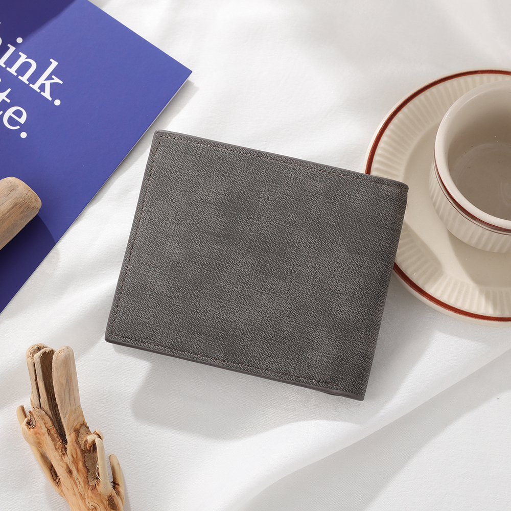 Herren Personalisierte Spotify Code PU-Leder Geldbörse in Grau