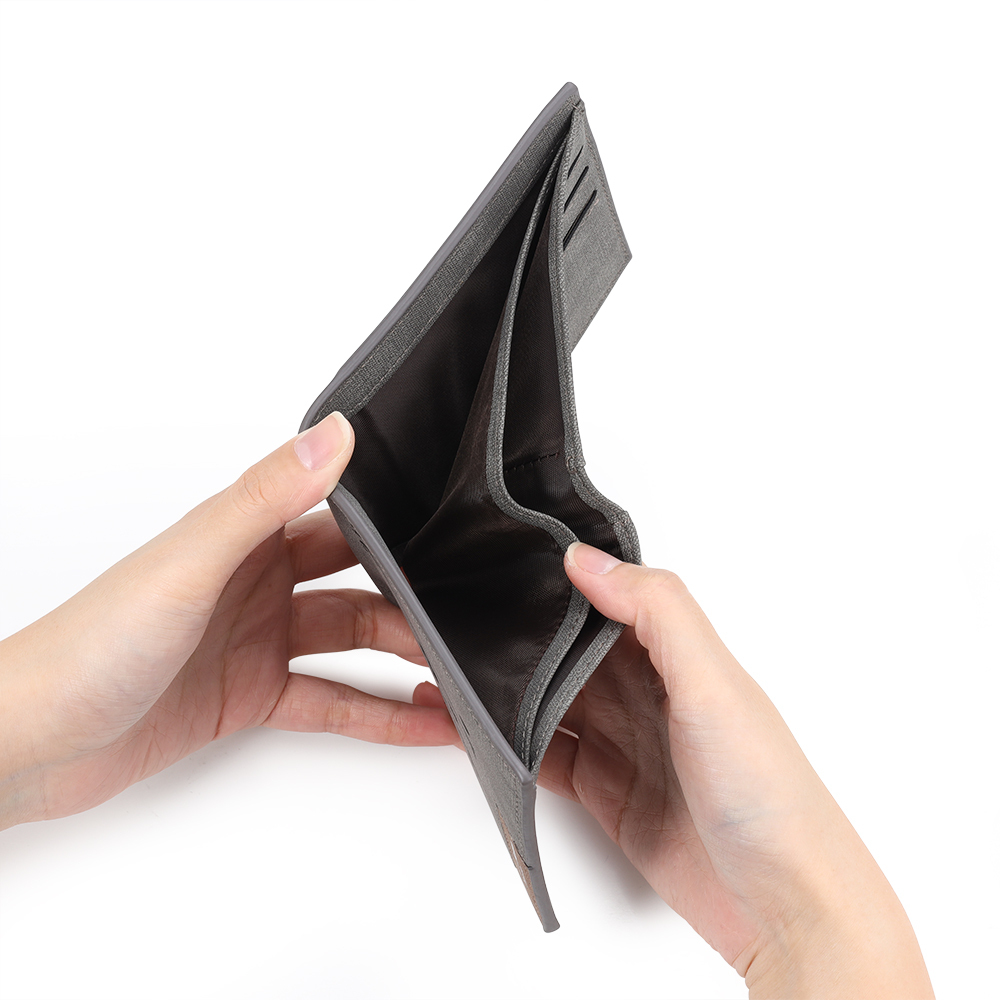 Herren Personalisierte Spotify Code PU-Leder Geldbörse in Grau