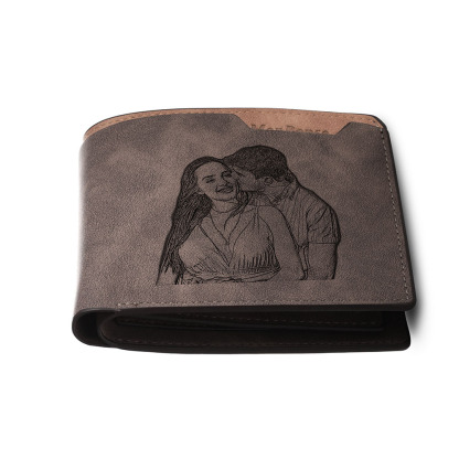 Personalisierte 2 Texte & 2 Fotos Geldbörse & Schlüsselanhänger & Stift Geschenkpackung Geschenkset für Ehemann Freund