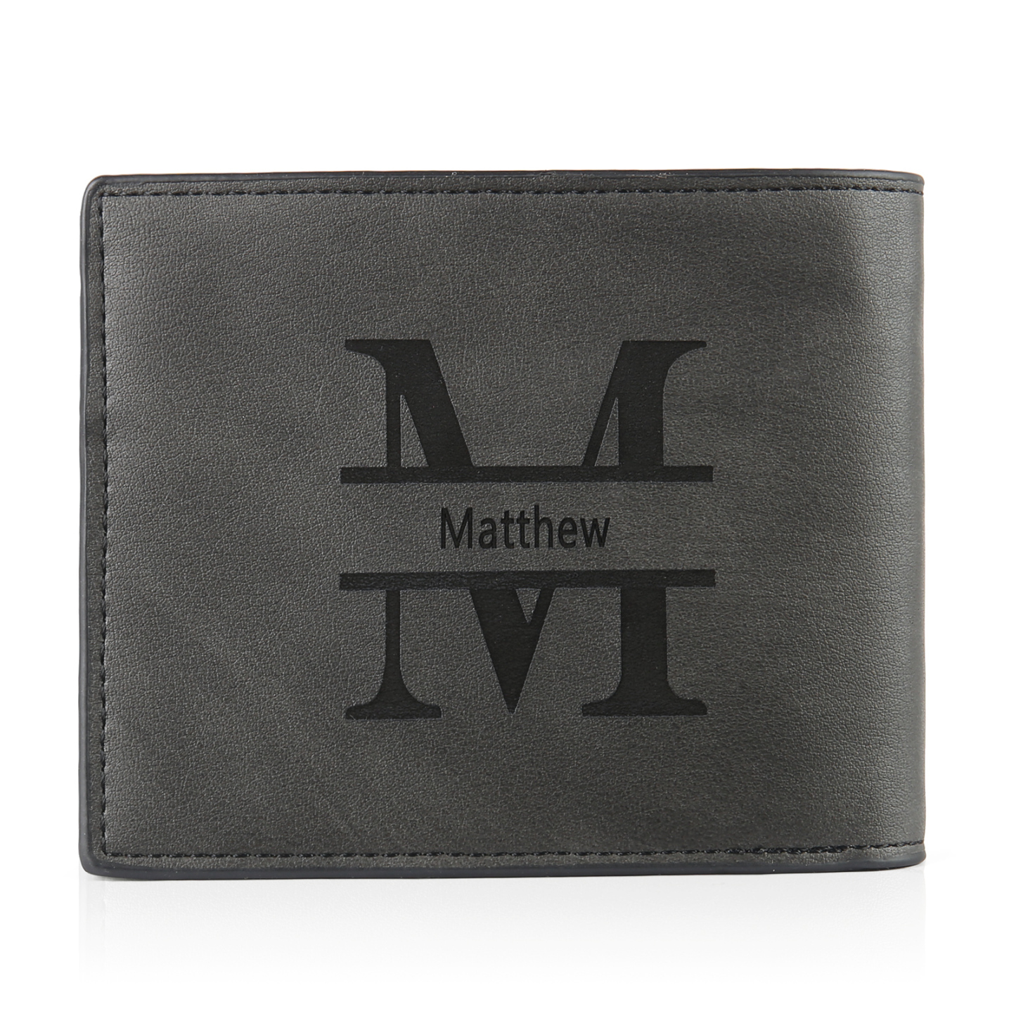 Herren Personalisiertes Foto & Name & 1 Buchstabe PU-Leder Geldbörse in 4 Farben