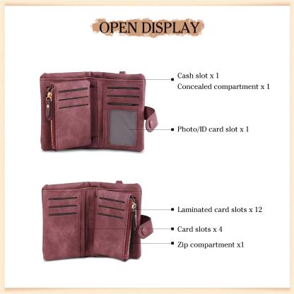 Damen Personalisierte 2-7 Namen Blume Hand PU Leder Geldbörse