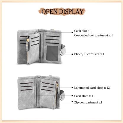 Damen Personalisierte 2-7 Namen Blume Hand PU Leder Geldbörse