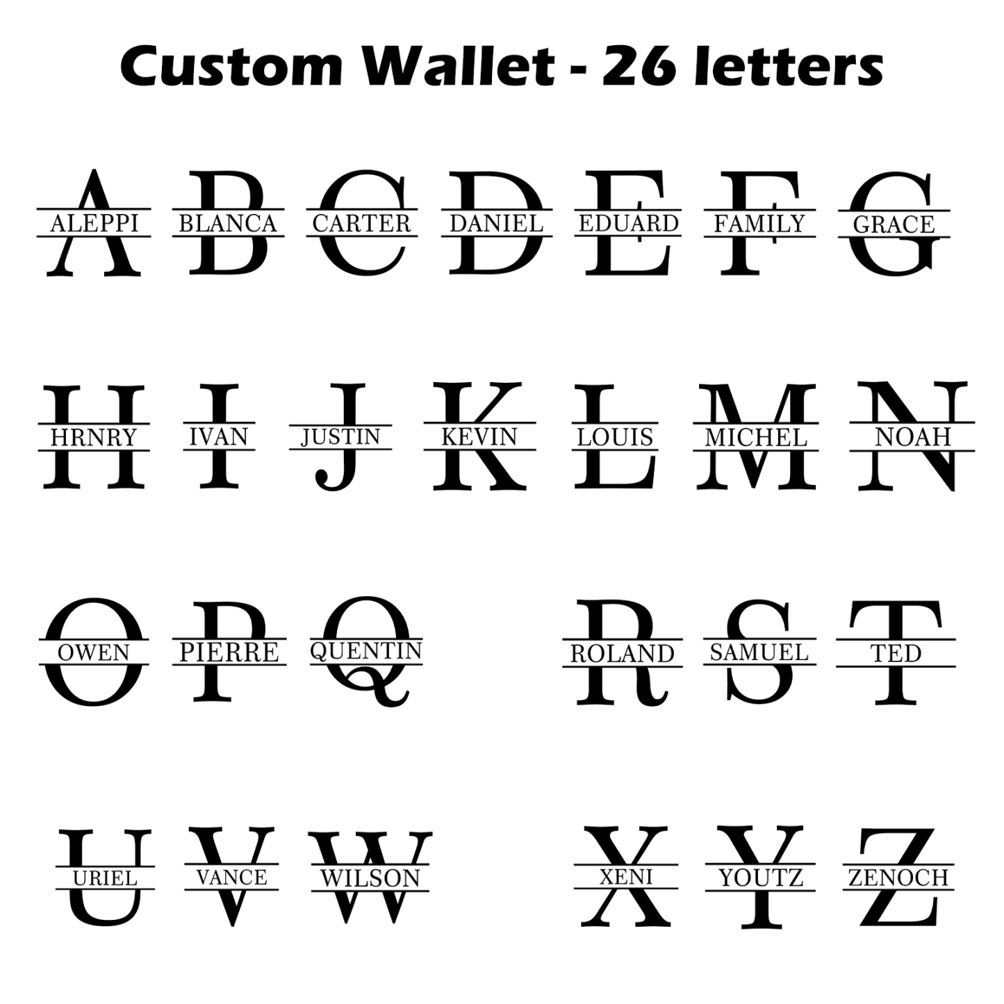 Personalisiertes 1 Foto & 1 Name & Buchstabe PU Leder Herren Geldbörse – Geschenk für Vater