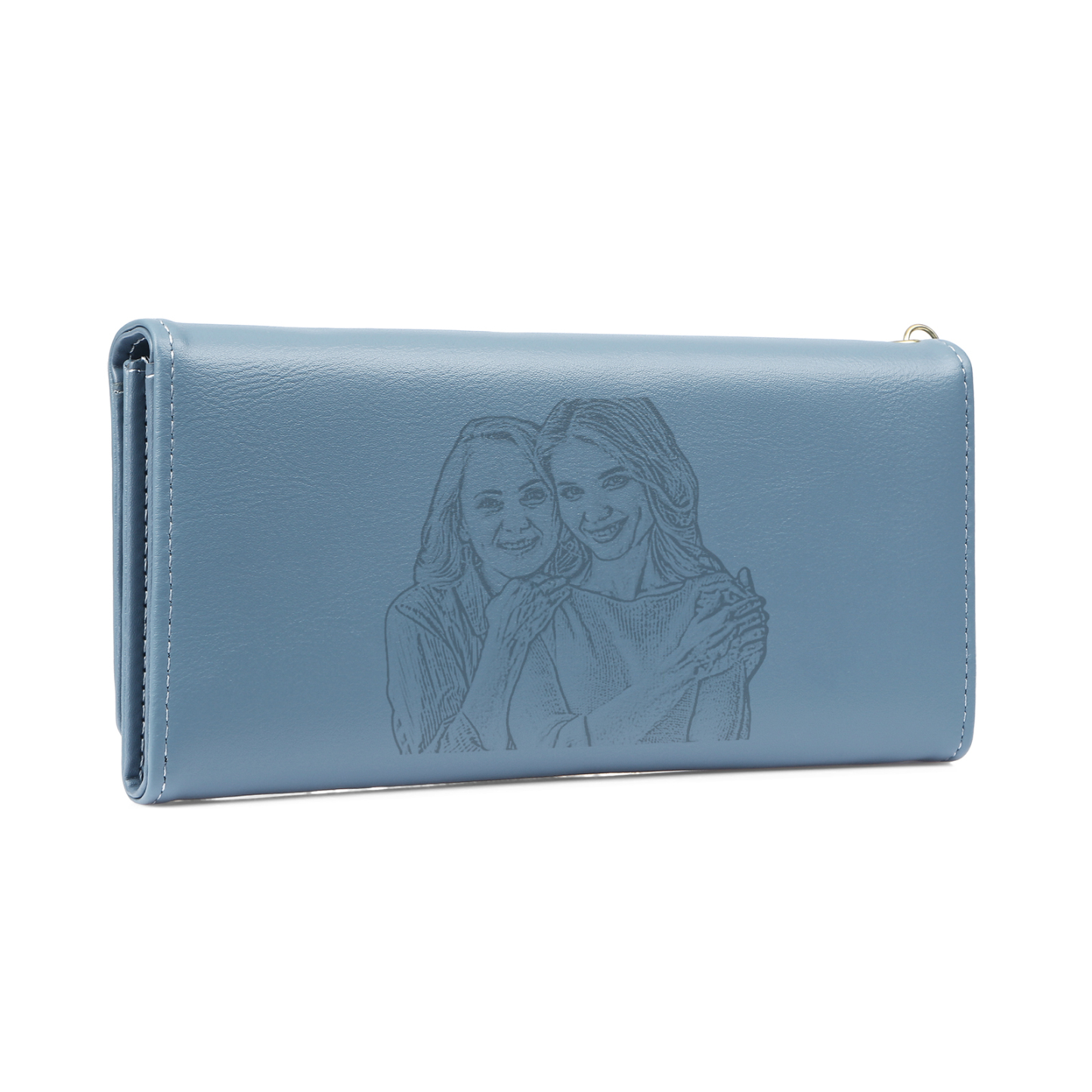 Personalisierte Foto & Name & Buchstabe PU Leder Herren Geldbörse & Foto & Buchstabe Blaue Damen Geldbörse & 2 Buchstaben & Datum Paar-Schlüsselanhänger & Geschenkkarte Geschenkbox Set für Paar