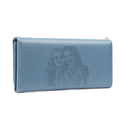 Personalisierte Foto & Name & Buchstabe PU Leder Herren Geldbörse & Foto & Buchstabe Blaue Damen Geldbörse & 2 Buchstaben & Datum Paar-Schlüsselanhänger & Geschenkkarte Geschenkbox Set für Paar  