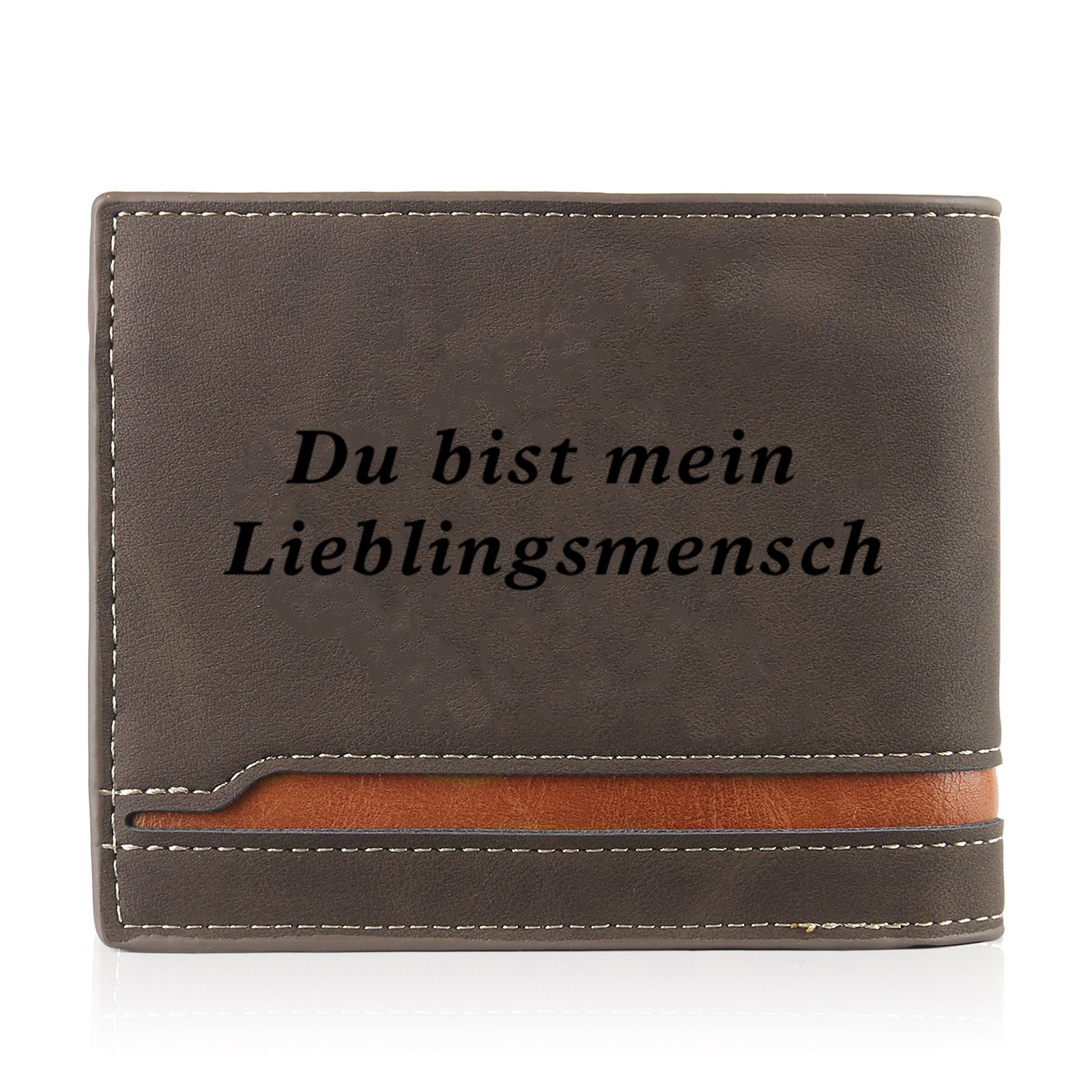 Personalisiertes Foto & Text Leder Geldbörse für Paare