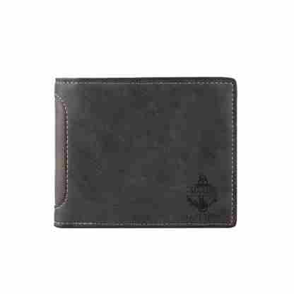 Personalisierte Herren-Geldbörse aus Leder mit eigenem Foto – Dunkelbraun/Dunkelgrau, 10 Muster zur Auswahl