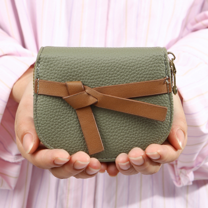 Damen Personalisiertes 1 Foto PU Leder Portemonnaie in Grün/ Braun/ Rot/ Grau – individuelle Geldbörse mit Reißverschluss