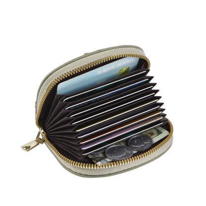 Damen Personalisiertes 1 Foto PU Leder Portemonnaie in Grün/ Braun/ Rot/ Grau – individuelle Geldbörse mit Reißverschluss