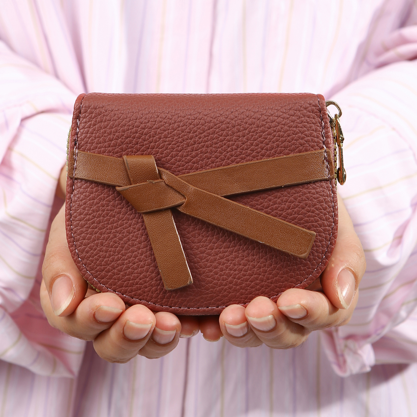 Damen Personalisiertes 1 Foto PU Leder Portemonnaie in Grün/ Braun/ Rot/ Grau – individuelle Geldbörse mit Reißverschluss