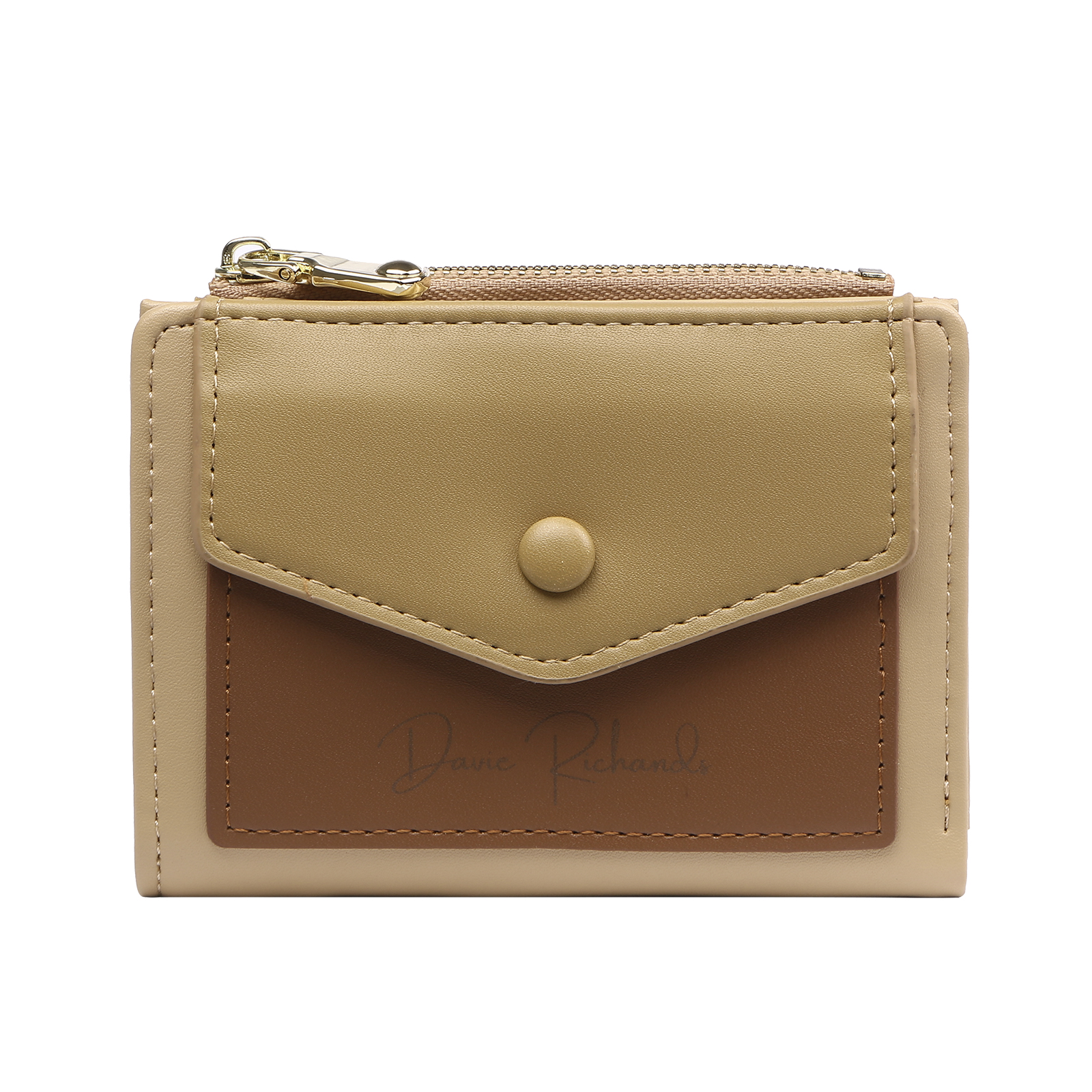 Damen Personalisierter 1 Name & Foto PU Leder Klapp-Portemonnaie Geldbörse mit Reißverschluss 