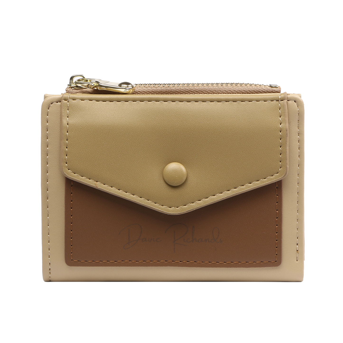 Damen Personalisierter 1 Name & Foto PU Leder Klapp-Portemonnaie Geldbörse mit Reißverschluss 