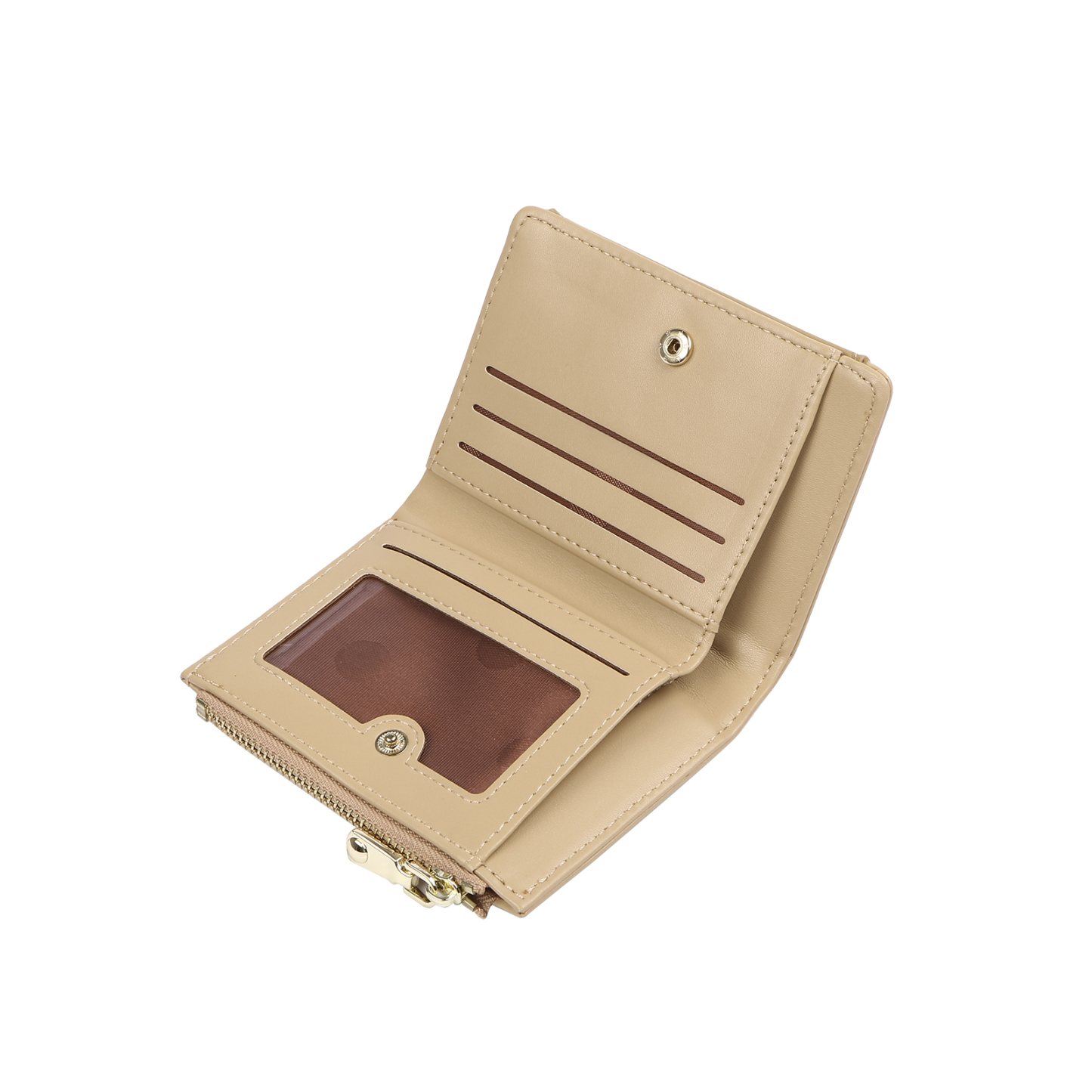 Damen Personalisierter 1 Name & Foto PU Leder Klapp-Portemonnaie Geldbörse mit Reißverschluss 