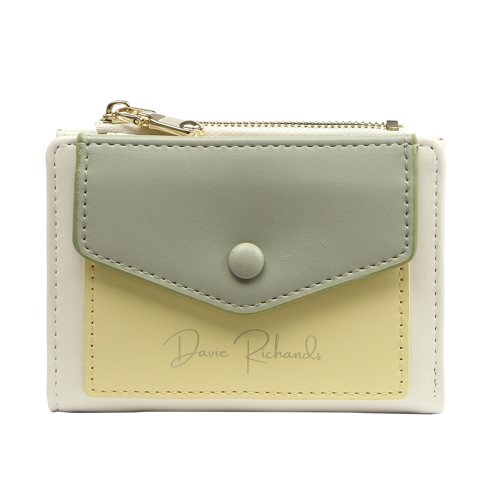 Damen Personalisierter 1 Name & Foto PU Leder Klapp-Portemonnaie Geldbörse mit Reißverschluss 