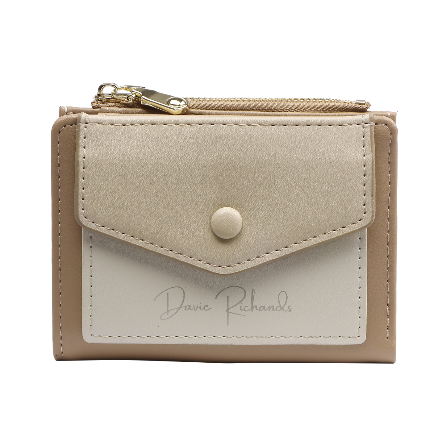 Damen Personalisierter 1 Name & Foto PU Leder Klapp-Portemonnaie Geldbörse mit Reißverschluss 