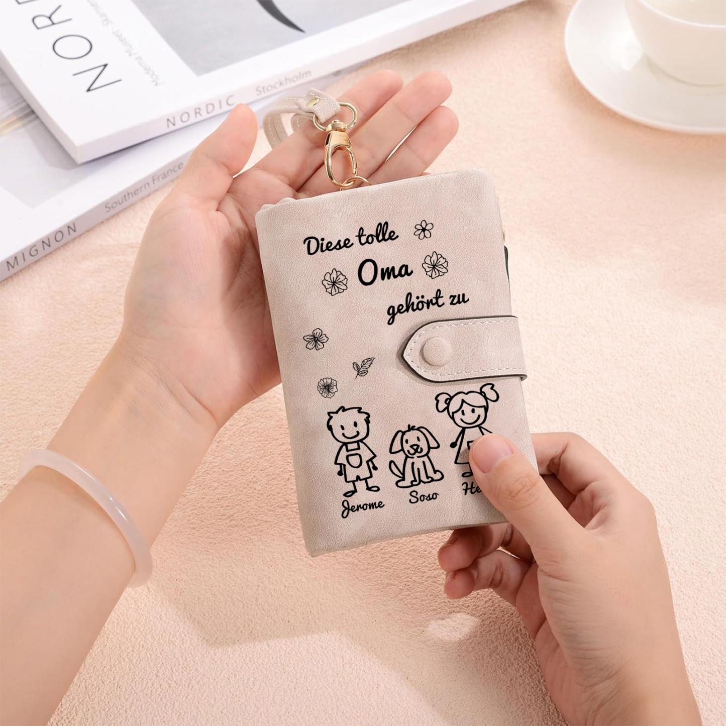 Personalisierte 3 Namen & Design PU-Leder -Diese tolle Oma gehört zu- Geldbörse für Oma Großmutter