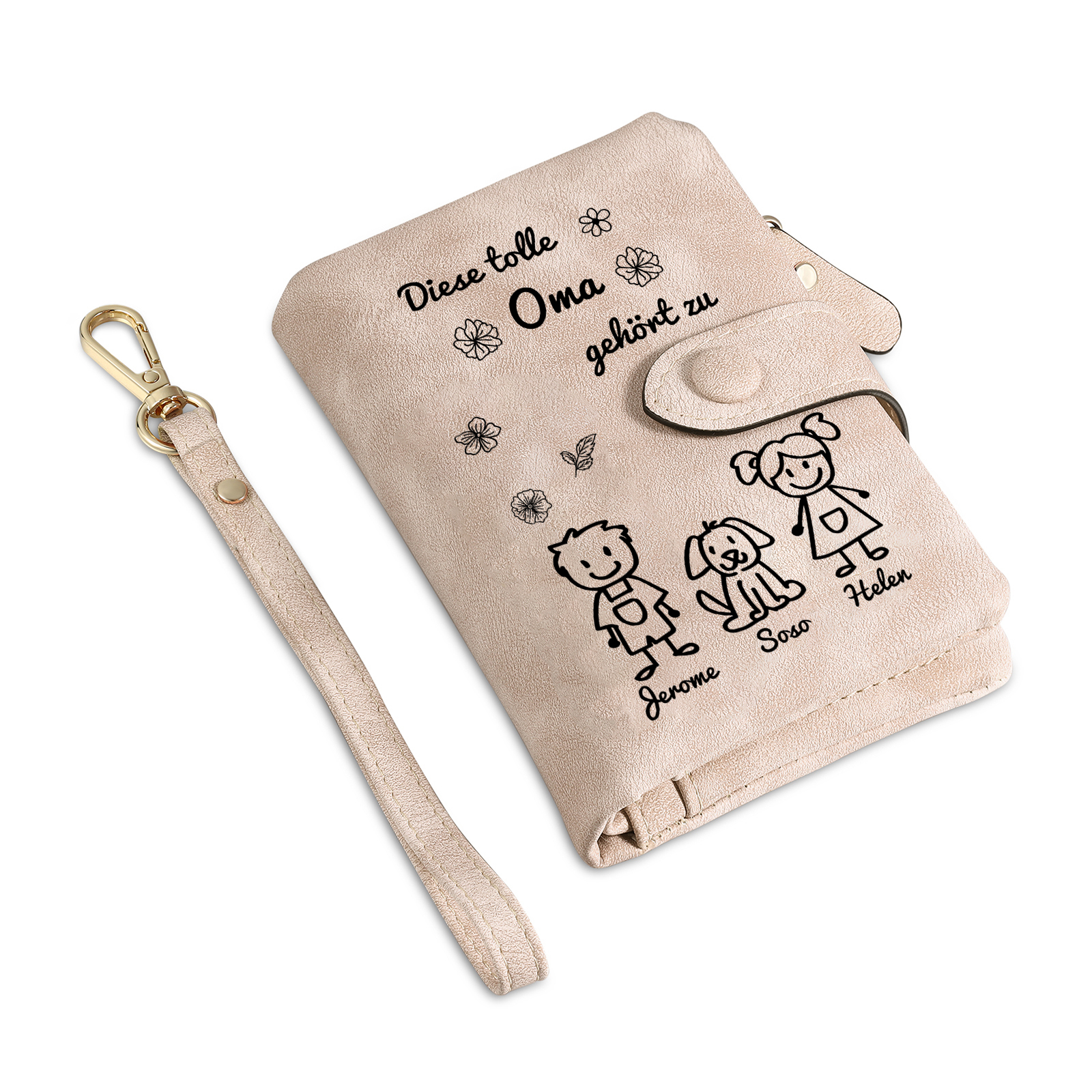 Personalisierte 3 Namen & Design PU-Leder -Diese tolle Oma gehört zu- Geldbörse für Oma Großmutter