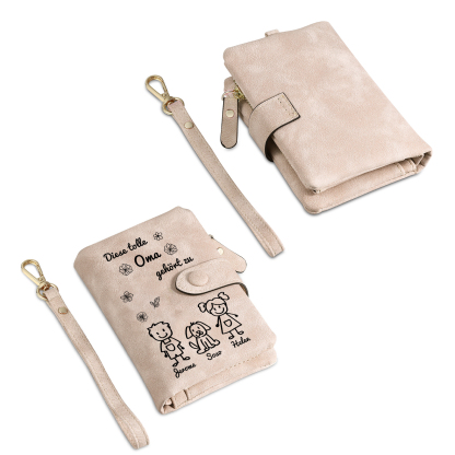 Personalisierte 3 Namen & Design PU-Leder -Diese tolle Oma gehört zu- Geldbörse für Oma Großmutter