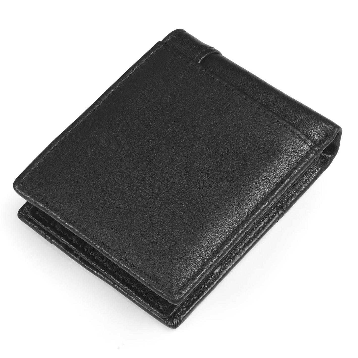 Herren Geldbeutel-Personalisierter 1 Name & Buchstabe Schwarz/ Braun Echtleder Geldbörse mit RFID-Schutz