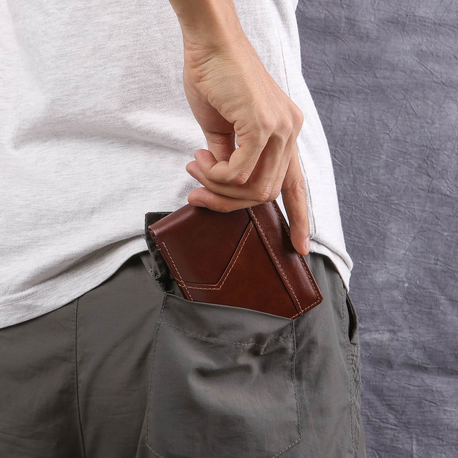 Herren Geldbeutel-Personalisierter 1 Name & Buchstabe Schwarz/ Braun Echtleder Geldbörse mit RFID-Schutz