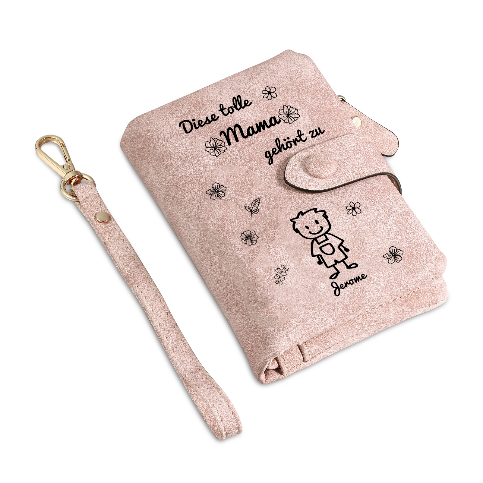 Personalisierte 1-6 Namen & Muster PU-Leder Portemonnaie -Diese tolle Mama gehört zu- Geldbörse für Mama Mutter
