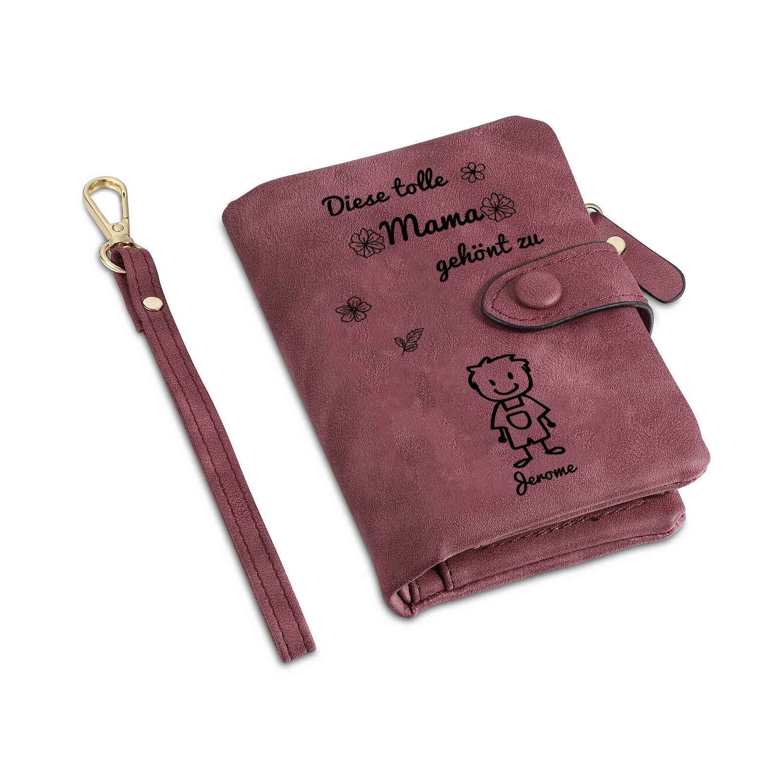 Personalisierte 1-6 Namen & Muster PU-Leder Portemonnaie -Diese tolle Mama gehört zu- Geldbörse für Mama Mutter