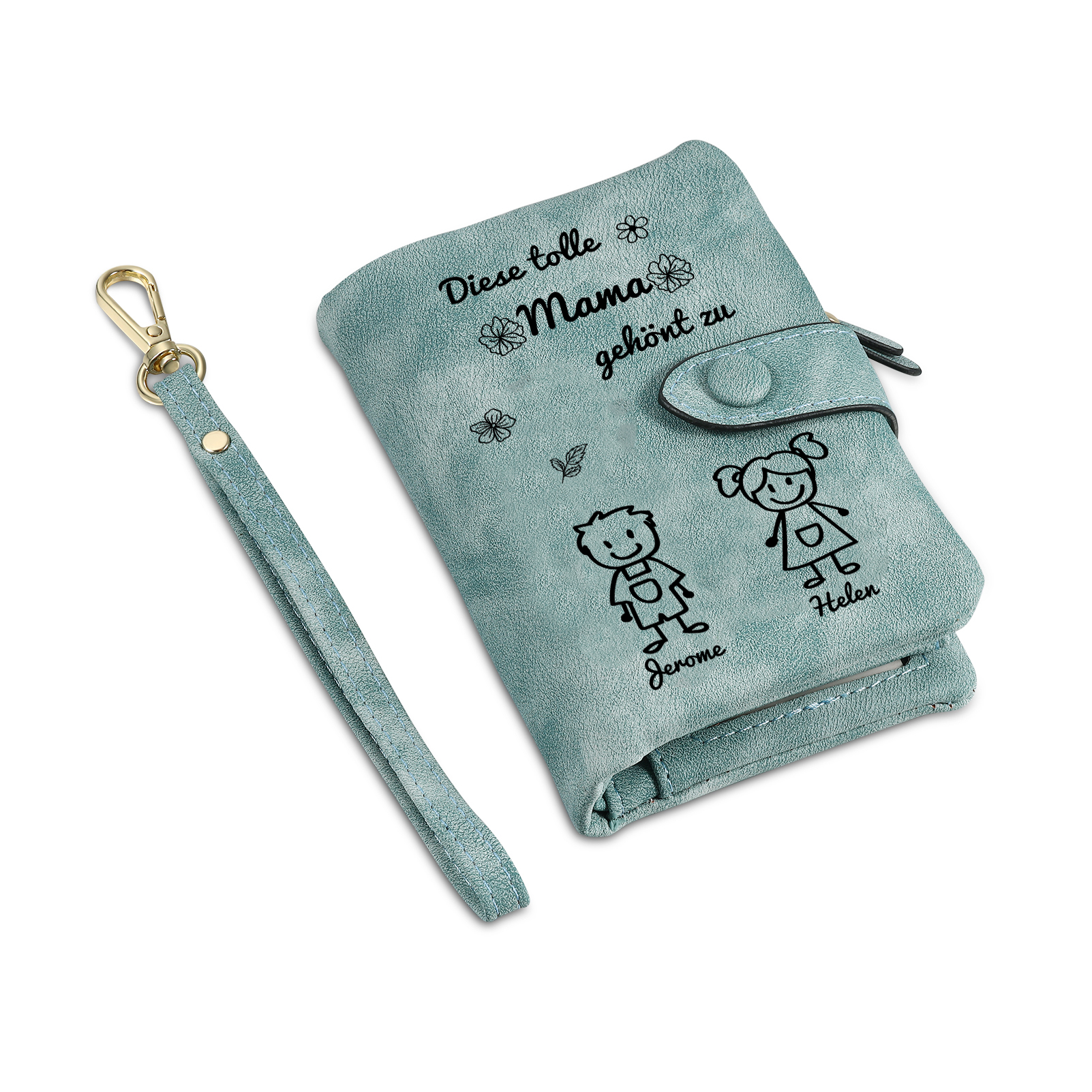 Personalisierte 1-6 Namen & Muster PU-Leder Portemonnaie -Diese tolle Mama gehört zu- Geldbörse für Mama Mutter