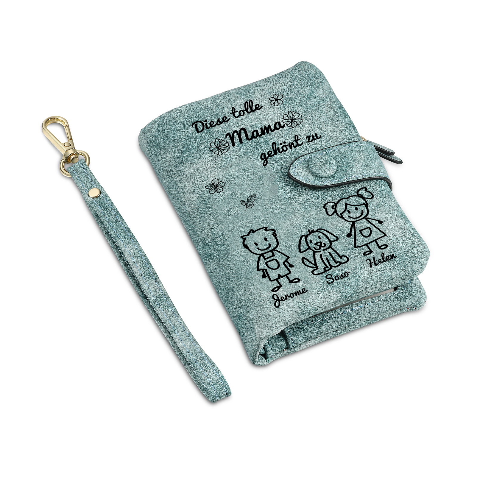 Personalisierte 1-6 Namen & Muster PU-Leder Portemonnaie -Diese tolle Mama gehört zu- Geldbörse für Mama Mutter