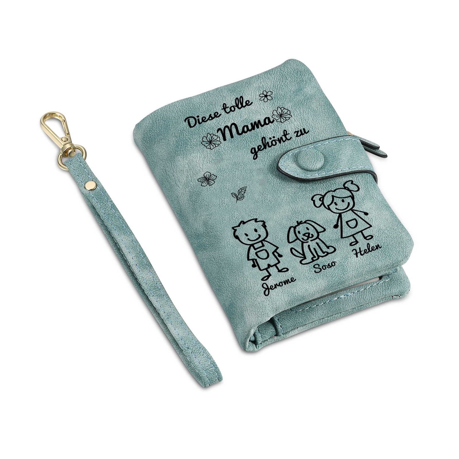 Personalisierte 1-6 Namen & Muster PU-Leder Portemonnaie -Diese tolle Mama gehört zu- Geldbörse für Mama Mutter
