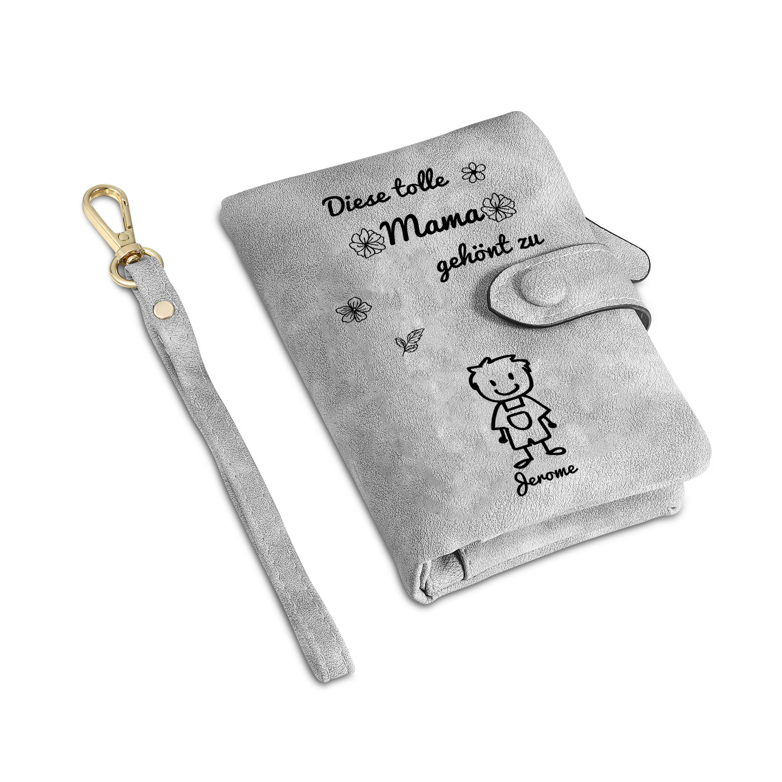 Personalisierte 1-6 Namen & Muster PU-Leder Portemonnaie -Diese tolle Mama gehört zu- Geldbörse für Mama Mutter