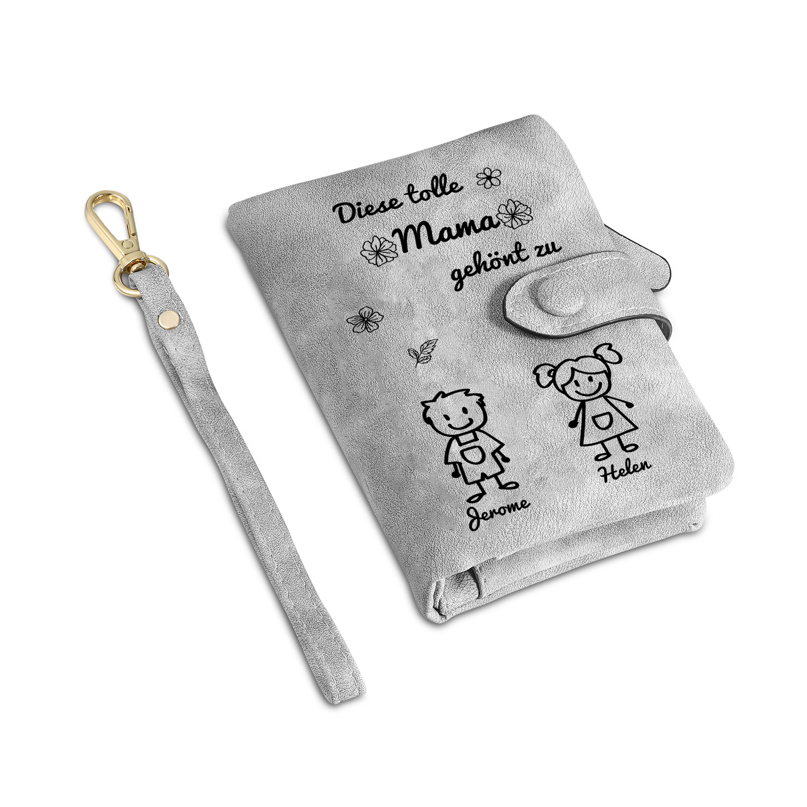 Personalisierte 1-6 Namen & Muster PU-Leder Portemonnaie -Diese tolle Mama gehört zu- Geldbörse für Mama Mutter