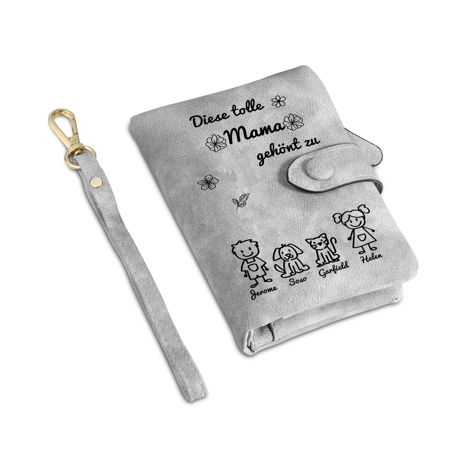 Personalisierte 1-6 Namen & Muster PU-Leder Portemonnaie -Diese tolle 