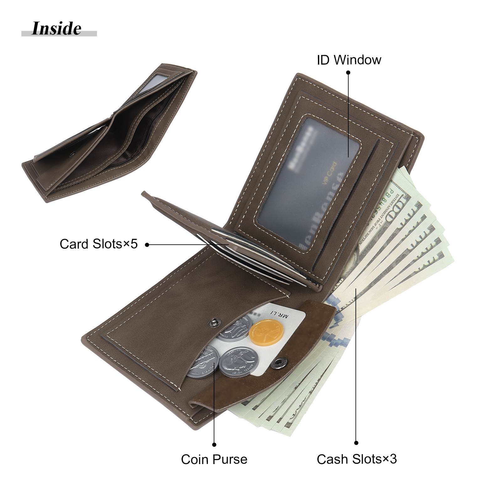 Herren Personalisiertes Foto & 2 Namen & Muster Dieser tolle Papa gehört zu Leder Geldbörse-Geschenk für Vater