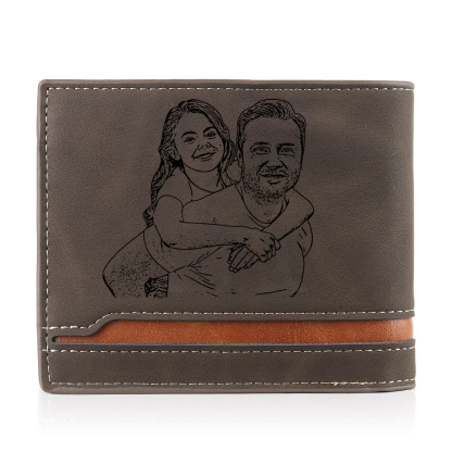 Herren Personalisiertes Foto & 2 Namen & Muster Dieser tolle Papa gehört zu Leder Geldbörse-Geschenk für Vater