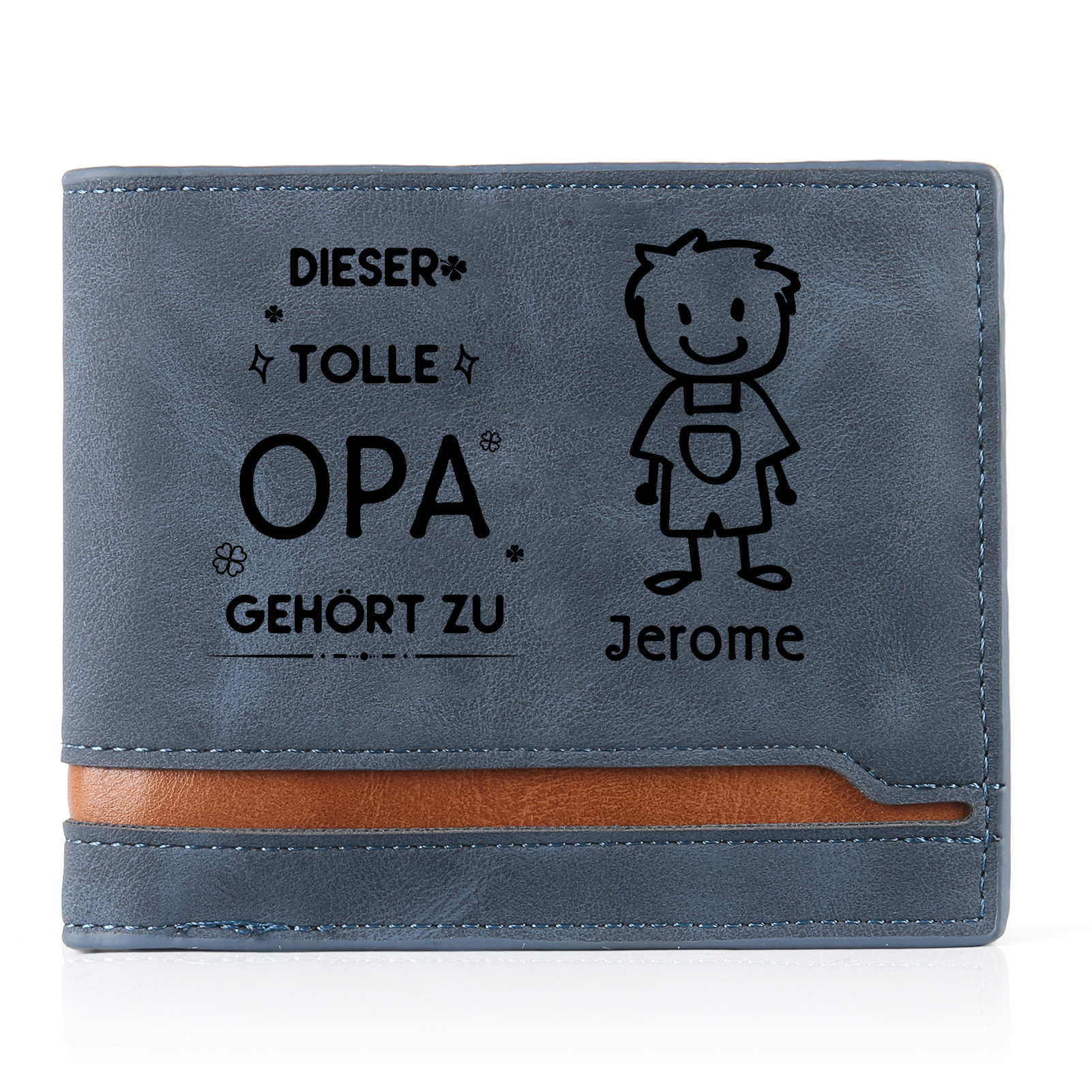 Herren Personalisiertes Foto & 1 Name & Muster Dieser tolle Opa gehört zu Leder Geldbörse-Geschenk für Großvater