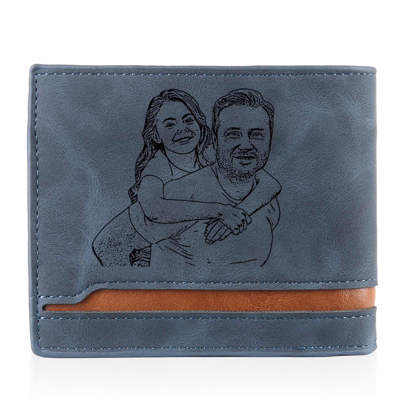 Herren Personalisiertes Foto & 2 Namen & Muster Dieser tolle Papa gehört zu Leder Geldbörse-Geschenk für Vater