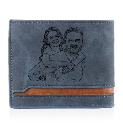 Herren Personalisiertes Foto & 2 Namen & Muster Dieser tolle Papa gehört zu Leder Geldbörse-Geschenk für Vater