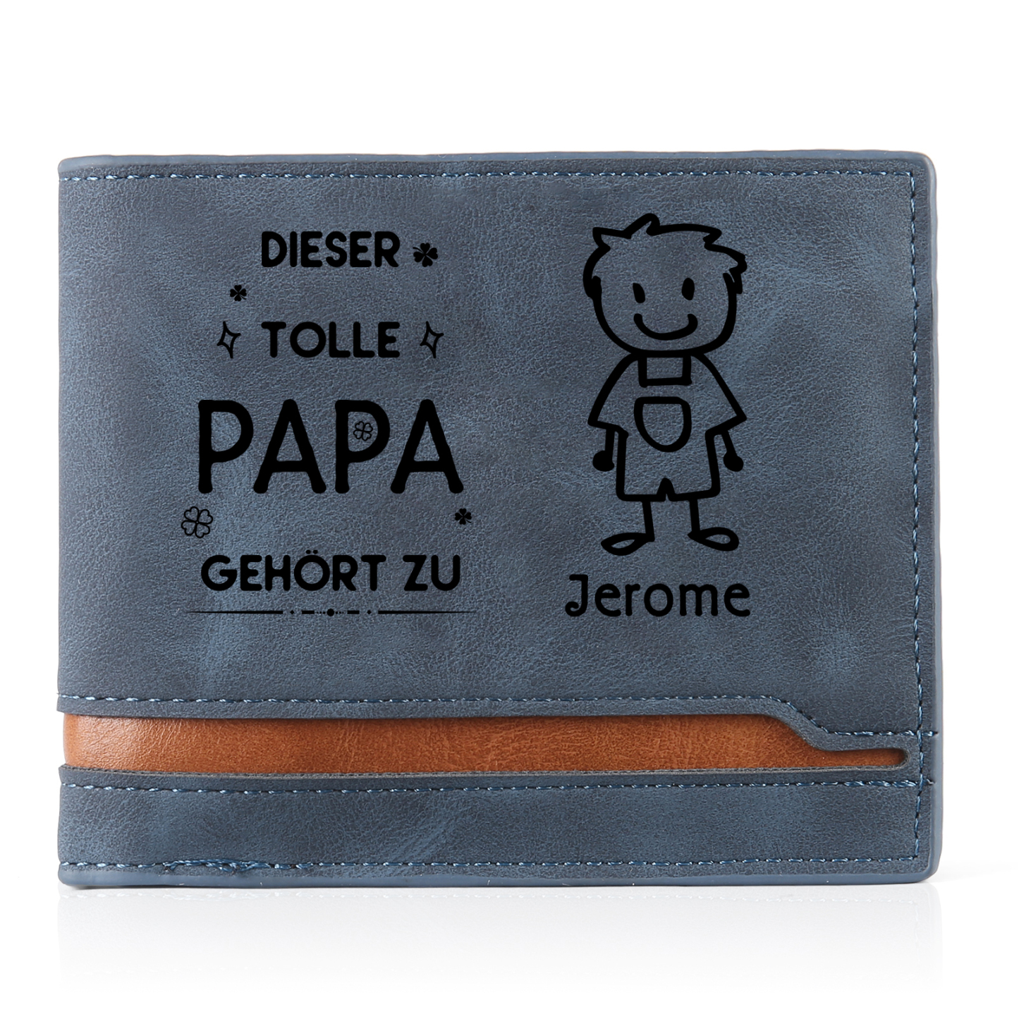 Herren Personalisiertes Foto & 1 Name & Muster Dieser tolle Papa gehört zu Leder Geldbörse-Geschenk für Großvater