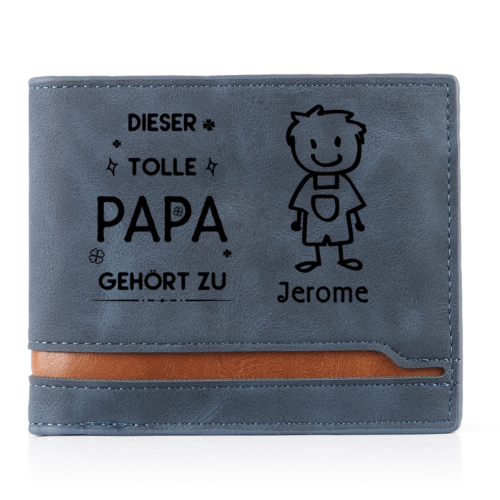 Herren Personalisiertes Foto & 1 Name & Muster Dieser tolle Papa gehört zu Leder Geldbörse-Geschenk für Großvater