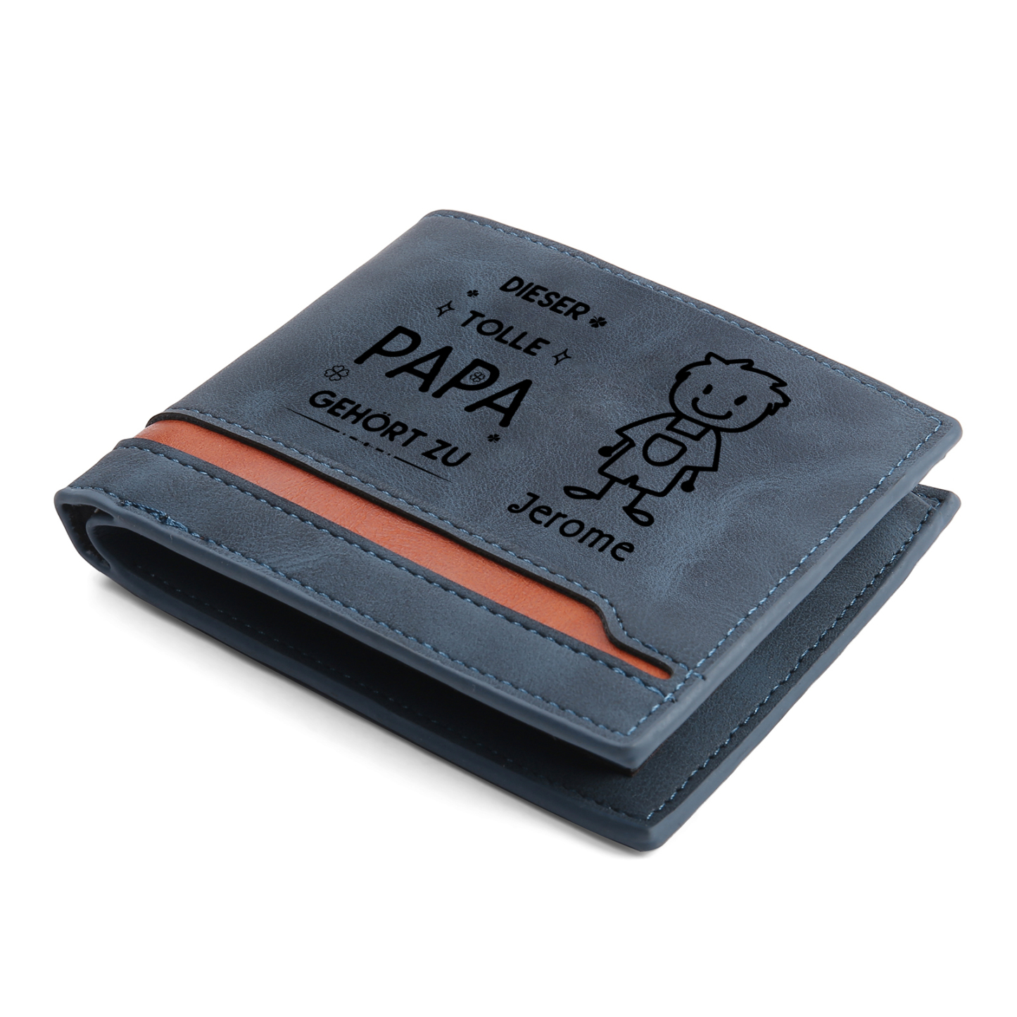 Herren Personalisiertes Foto & 1 Name & Muster Dieser tolle Papa gehört zu Leder Geldbörse-Geschenk für Großvater