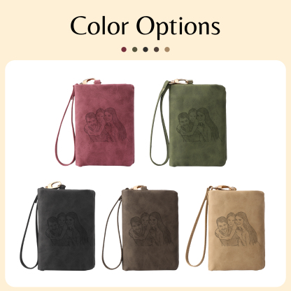 Damen Personalisierter Name & Geburtsblume PU Leder Geldbörse 